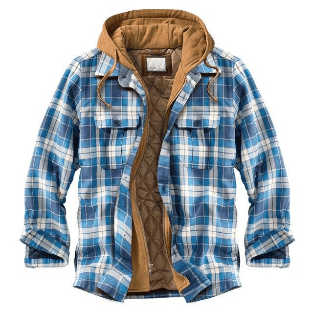 Outdoor Thick Plaid Windproof Casual Hoodie