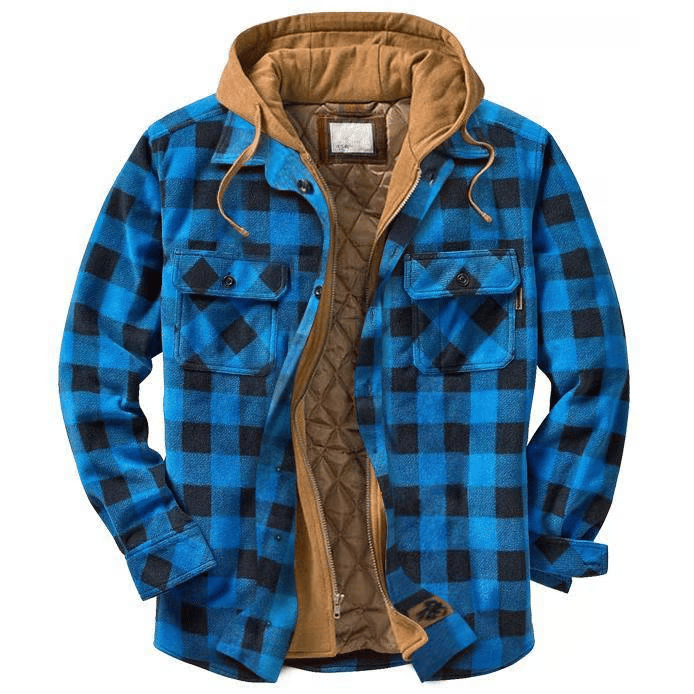 Outdoor Thick Plaid Windproof Casual Hoodie