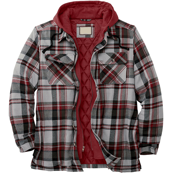 Outdoor Thick Plaid Windproof Casual Hoodie