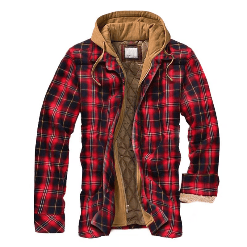 Outdoor Thick Plaid Windproof Casual Hoodie