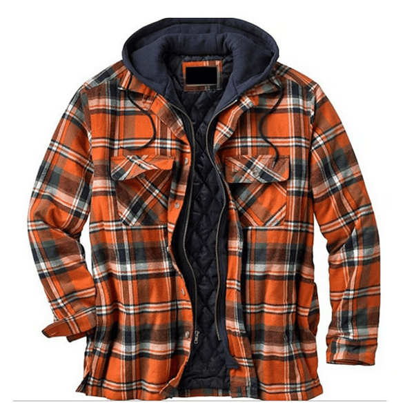 Outdoor Thick Plaid Windproof Casual Hoodie