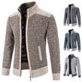 Men's Stand Collar Zipper Cashmere Jacket