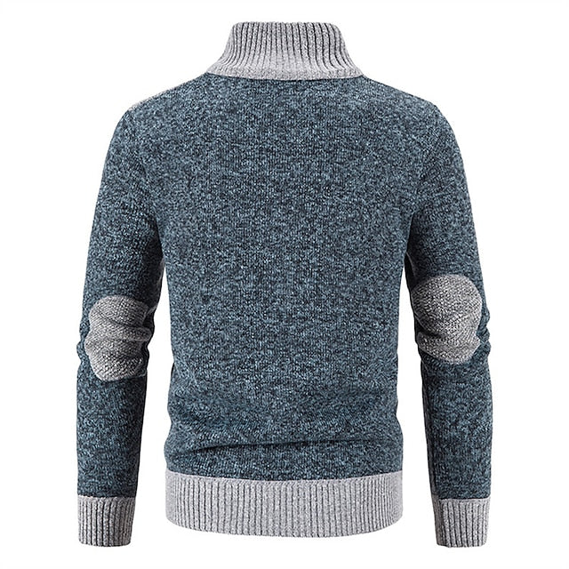 Men's Stand Collar Zipper Cashmere Jacket