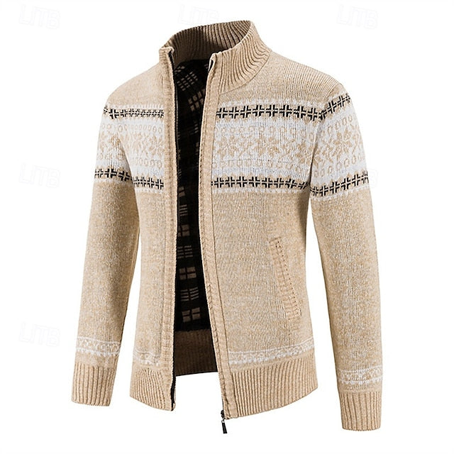 Men's Vintage Stand Collar Cashmere Jacket