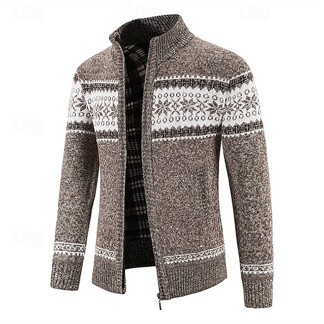 Men's Vintage Stand Collar Cashmere Jacket