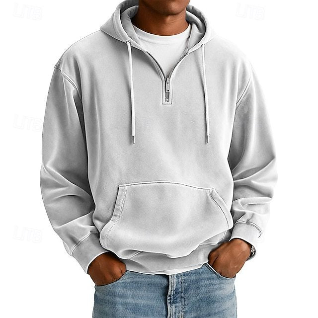 Men's Hoodie Pullover Hoodie Sweatshirt Quarter Zip Hoodie Streetwear Cool Spring Fall