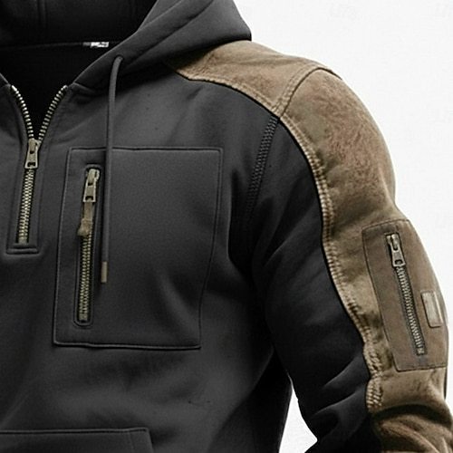 Men's Hoodies & Sweatshirts Long Sleeve Stand Collar Half Zip Fall Winter Spring &  Fall