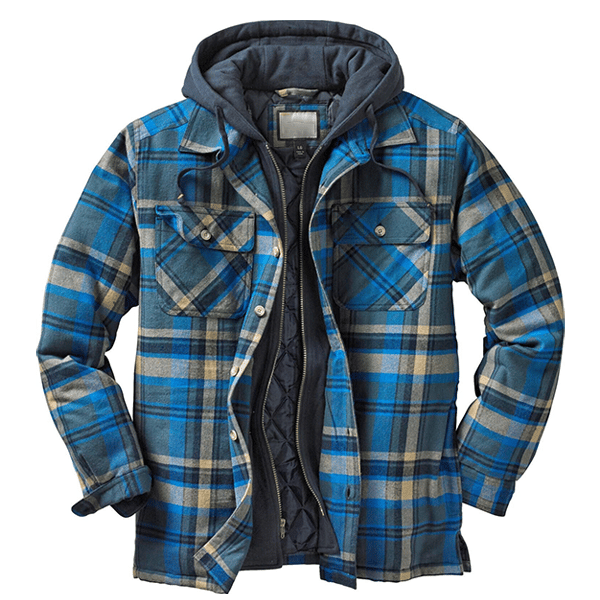 Outdoor Thick Plaid Windproof Casual Hoodie