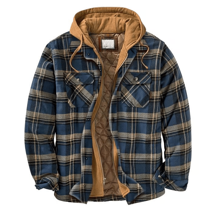 Outdoor Thick Plaid Windproof Casual Hoodie