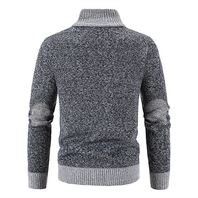 Men's Stand Collar Zipper Cashmere Jacket