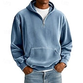 Men's Hoodie Pullover Hoodie Sweatshirt Quarter Zip Hoodie Streetwear Cool Spring Fall