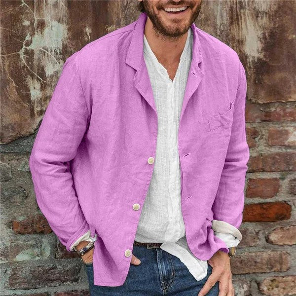 Men's cotton and linen suit jacket casual loose suit jacket