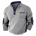 Men's Waffle T-shirt T Shirt Waffle Henley Shirt Long Sleeve Fall Fall & Winter