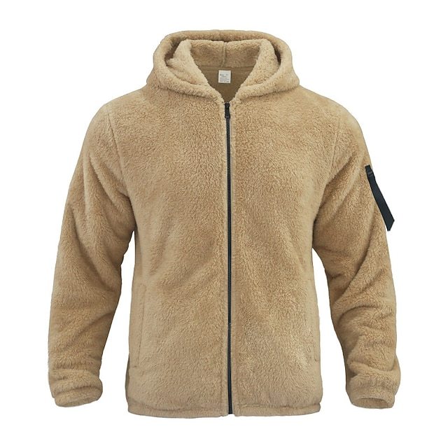 Men's Hoodie Outerwear Fleece Hoodie Black Navy Blue Khaki Dark Gray Hooded Plain Sports & Outdoor Daily Holiday Streetwear Cool Casual Fall & Winter Clothing Apparel Hoodies Sweatshirts