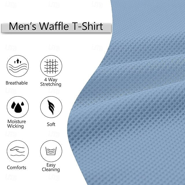 Men's Waffle T-shirt T Shirt Long Sleeve Traditional / Vintage Casual Color Block Zipper Pocket