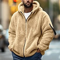Men's Hoodie Outerwear Fleece Hoodie Black Navy Blue Khaki Dark Gray Hooded Plain Sports & Outdoor Daily Holiday Streetwear Cool Casual Fall & Winter Clothing Apparel Hoodies Sweatshirts