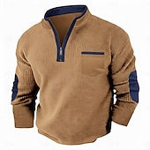 Men's Waffle T-shirt T Shirt Waffle Henley Shirt Long Sleeve Fall Fall & Winter