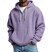 Men's Hoodie Hoodie Plain Drawstring Pocket Sports & Outdoor Daily Holiday Streetwear Spring Fall Clothing