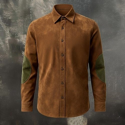 Men's Cargo Shirt Trousers Corduroy Pants Faux Suede Pants