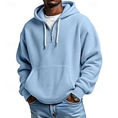 Men's Hoodie Hoodie Plain Drawstring Pocket Sports & Outdoor Daily Holiday Streetwear Spring Fall Clothing