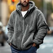 Men's Hoodie Outerwear Fleece Hoodie Black Navy Blue Khaki Dark Gray Hooded Plain Sports & Outdoor Daily Holiday Streetwear Cool Casual Fall & Winter Clothing Apparel Hoodies Sweatshirts